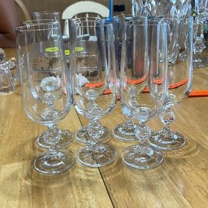 7 Import associates crystal champagne flutes
